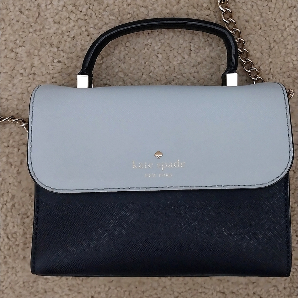 Kate Spade Cedar Street Mini Nora Colorblock Blue Leather Satchel Crossbody Bag